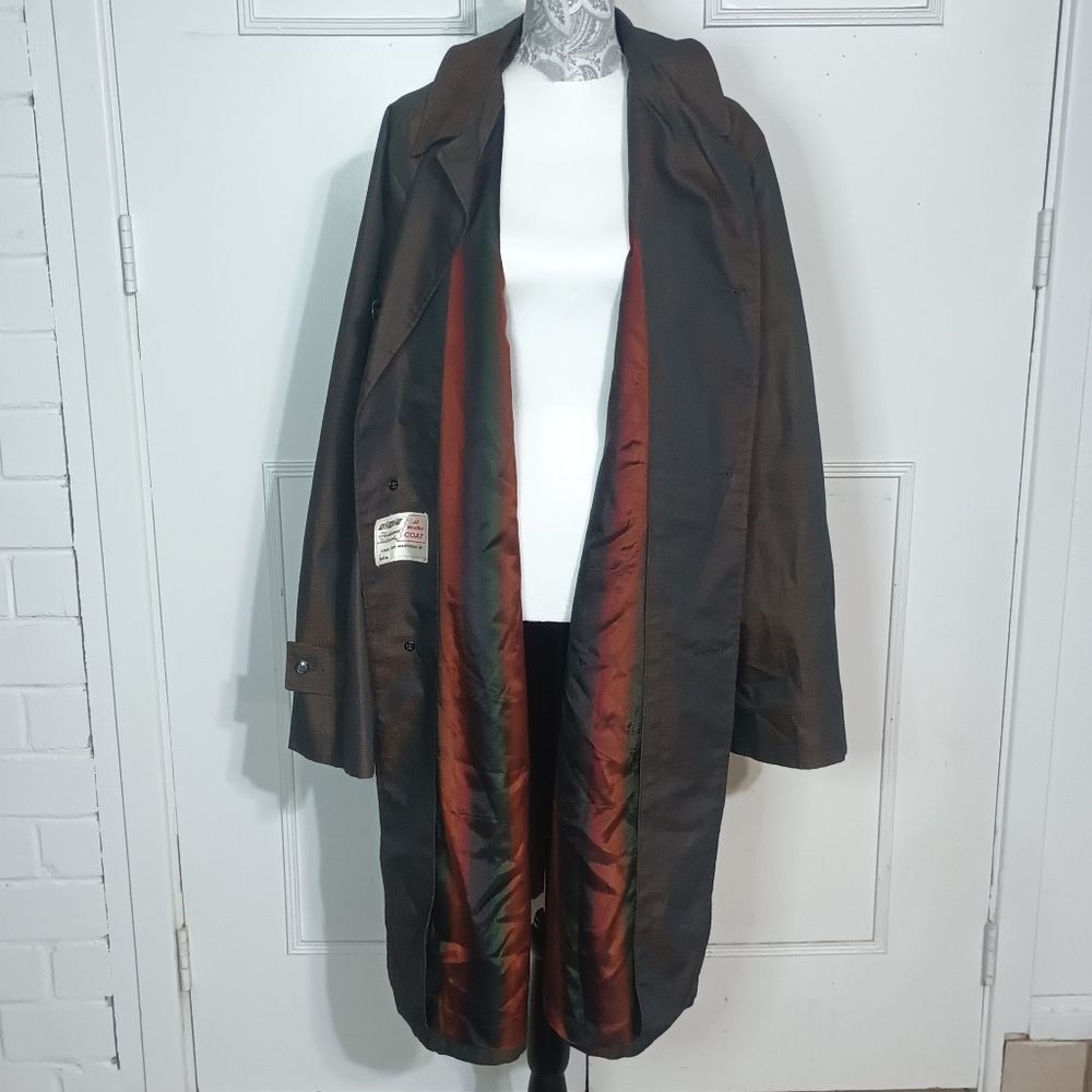VINTAGE 60S SEARS IRIDECENT SHARKSKIN ALL WEATHER COAT MENS 44 LONG